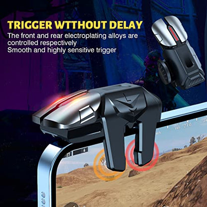 Newseego for 2022 New Model Mobile Game Controller Trigger, Mobile Game Accessories 6 Finger Trigger Sensitive Target Buttons Smartphone Game Controller Gamepad for PUBG/Survival Rules - color: Clear
