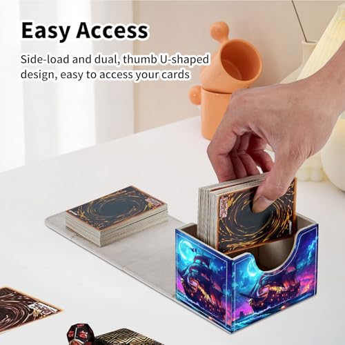 Stylish MTG Deck Box for 110+ Cards, Magnetic Commander Deck Case with Bonus Game Card Pouch, Durable Storage for TCG and Sleeved Magic Cards, Pirate Ship - color: Pirate Ship