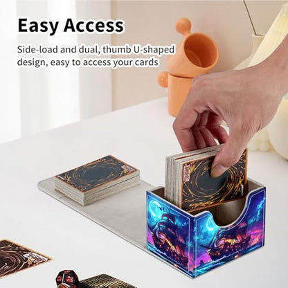Stylish MTG Deck Box for 110+ Cards, Magnetic Commander Deck Case with Bonus Game Card Pouch, Durable Storage for TCG and Sleeved Magic Cards, Pirate Ship - color: Pirate Ship