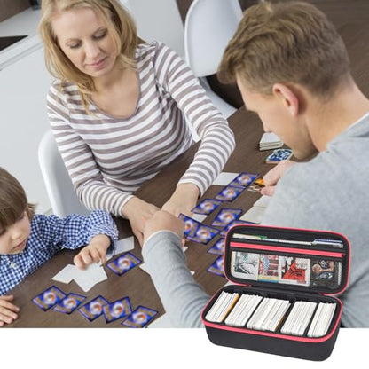 ALKOO Trading Card Carrying Case, 900+ Card Game Storage for MTG | Large card carrying case for card games and trading cards, holds 900+ cards, deck boxes and expansion packs, black, case only - color: Red