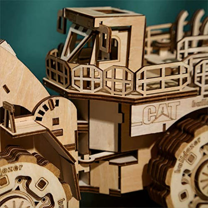 3D Wooden Puzzles Bulldozer Model Kits, Brainteaser and Puzzle for Christmas/Birthday,Gifts for Adults and Teens to Build Combination - style: Bulldozer