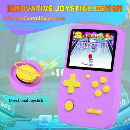 32 Bit Handheld Games for Kids Preloaded 139 Retro Video Games, Purple | Portable Video Gaming Player with 3.0" IPS Screen Rechargeable Battery,Mini Travel Games Electronic Gifts Toys for Boys Girls - color: Purple