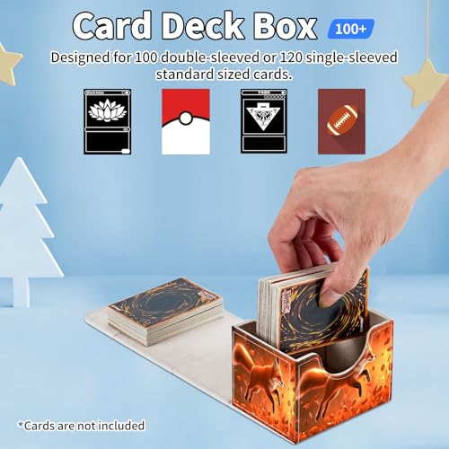 for MTG Commander Deck Box,Card Deck Box for Trading Yugioh MTG,Fits 100 Double Sleeved Cards,PU Leather Strong Magnet Case for Magic Commander TCG CCG,Cute Fox - color: Cute Fox