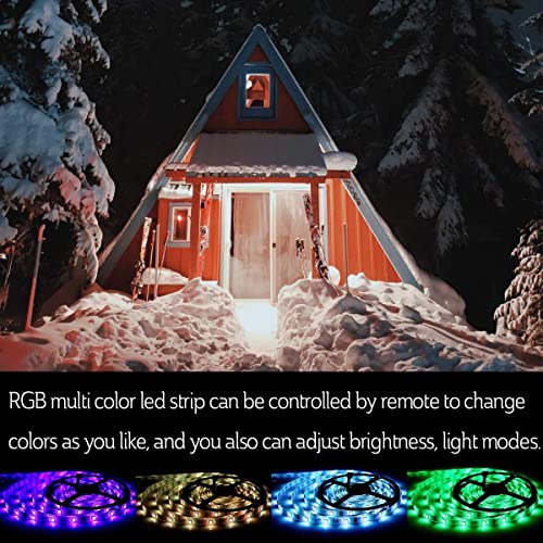 SUPERNIGHT RGB LED Strip Lights with Remote Controller & Power Supply | Color Changing, 16.4Ft SMD5050 300LEDs, Flexible, Cuttable, 44-key IR Remote, 12V Power Adapter, for Bedroom TV Backlight