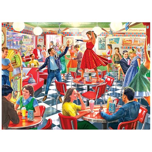RoseArt - Back to The Past - Dancing At The Diner - 1000 Piece Jigsaw Puzzle for Adults - style: Dancing at the Diner