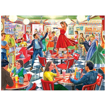 RoseArt - Back to The Past - Dancing At The Diner - 1000 Piece Jigsaw Puzzle for Adults - style: Dancing at the Diner
