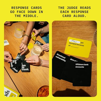 I Hate My Friends | Hilarious Roast Party Game for Adults | Ages 17+ | 100 Setup Cards, 300 Response Cards, 1 Marker, 3+ Players, Funny Friend Game, Gifts for Friends, Game Night, Group Game