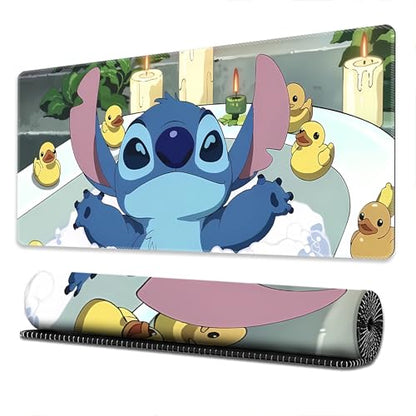 Stitch Pattern Extended Gaming Mouse Pad, 31.5 x 11.8 Inches Non-Slip Keyboard Mat with Stitched Edge for Gaming & Office (Stitch) - color: Stitch
