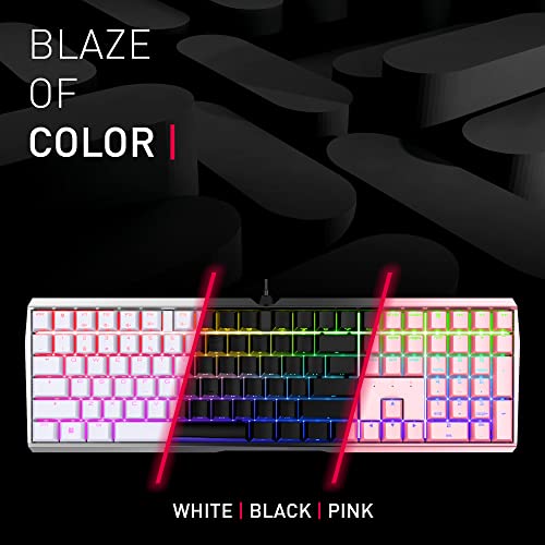 Cherry MX 3.0S, Wired Mechanical Gaming Keyboard, Robust Aluminum Housing, RGB-Lighting, Full Key Rollover, Anti Ghosting, MX2A Silent RED Switches, White - color: White