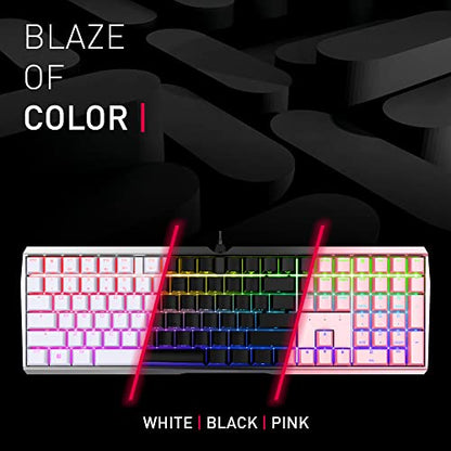Cherry MX 3.0S, Wired Mechanical Gaming Keyboard, Robust Aluminum Housing, RGB-Lighting, Full Key Rollover, Anti Ghosting, MX2A Silent RED Switches, White - color: White