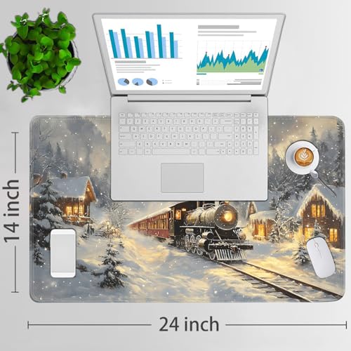for MTG Game Playmat - 24 x 14 inches with Dices and Storage Bags, Non-Slip Base for TCG and Board Game Card Mats, Trading Card Games Mat, Train in The Snow Pattern Collectible Card Playmats - color: Jv-playmat-p7-1-h228