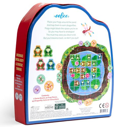 eeBoo Frog Hopkins Shaped Board Game - Award Winning Spatial Strategy & Frog Hopping Game, Screen-Free Fun for 2-4 Players, Kids Ages 4 and up - style: Frog Hopkins