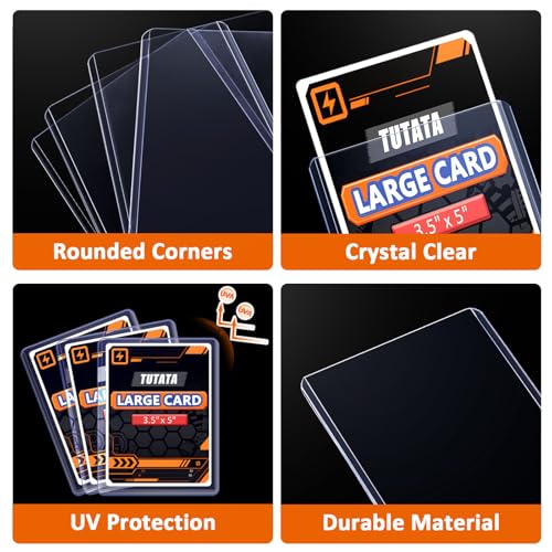 3.5x5 Inches Oversize Card Topload Holders – 12 Pack, Premium Top Loaders for MTG Planechase Cards, Clear Rigid Top Loader Protectors