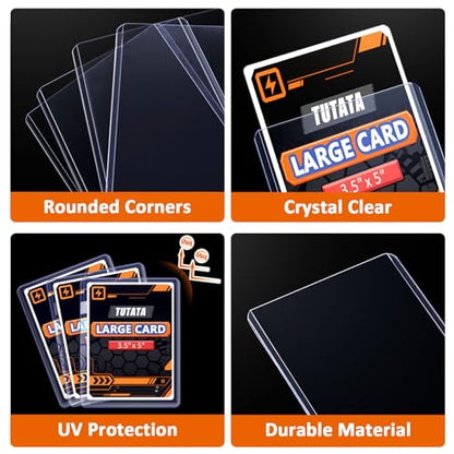 3.5x5 Inches Oversize Card Topload Holders – 12 Pack, Premium Top Loaders for MTG Planechase Cards, Clear Rigid Top Loader Protectors