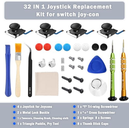 VGBUS Joypad Joystick Replacement Joy-con Repair Tools Kit Joystick Replacement for Nintendo Switch Joy-Con Controller/Switch Lite/Switch OLED Fix Joystick Drift 32PCS