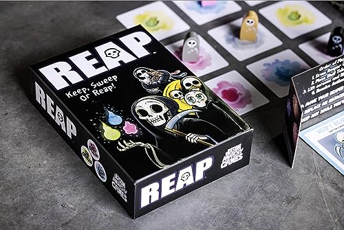 Reap Card Game | A Spooky & Cute Game of Grim Reaper Soul Stealing Strategy | Ages 14+ | 2-4 Players | for Players who Wish it was Halloween All Year Round!