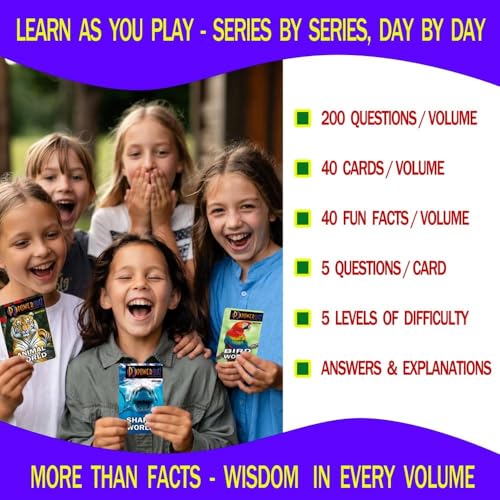 Bird World Biology Trivia Game for Kids & Adults | 200 Questions, 5 Difficulty levels Beginner to Expert, Fun facts, Explanations, Premium matte cards, Hard storage box - style: Bird World