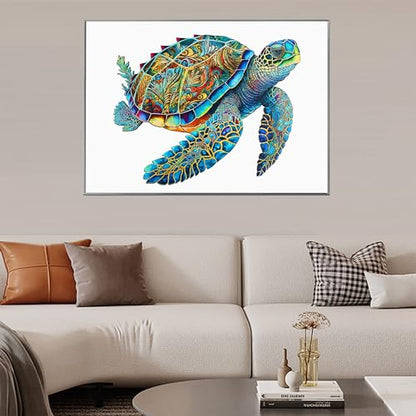 Delobil Wooden Puzzles, Sea Turtle Jigsaw Puzzles 200 Pieces, Unique Shaped Wooden Puzzle for Adults and Kids, Ghristmas Gift Family Game 9.2 x 11.2 Inch - color: Sea Turtle, size: 200Pcs