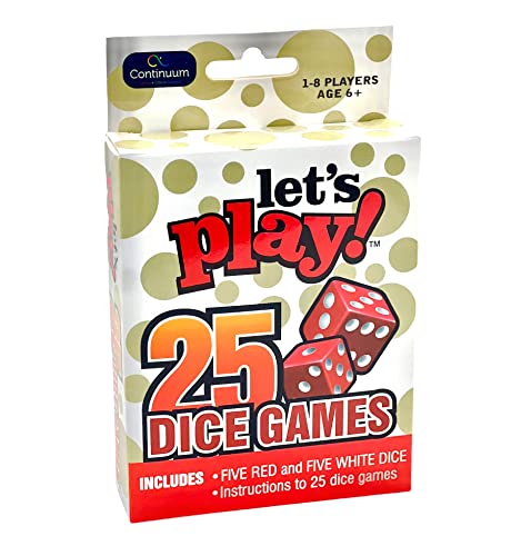 Continuum Games Let's Play 25 Games - Dice Games | Portable Family Dice Games, Fun for the Whole Family