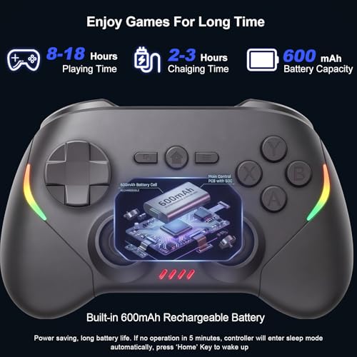 Megadream Phone Controller for PC/Switch 2|Swith/Android/iPad/Tablet/iPhone Controller - RGB light - Hall Effect Trigger/Joystick - Call of Duty, Roblox, Genshin Impact, Direct Play - color: Black