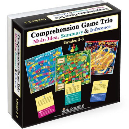 Really Good Stuff Reading Comprehension Game Trio, Grades 2-3 | Main Idea, Summary and Inference, Learning Activities, Homeschool Supplies - size: Grades 2-3, style: Main Idea, Summary, and Inference