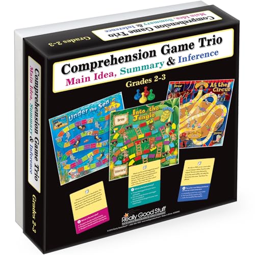 Really Good Stuff Reading Comprehension Game Trio, Grades 2-3 | Main Idea, Summary and Inference, Learning Activities, Homeschool Supplies - size: Grades 2-3, style: Main Idea, Summary, and Inference