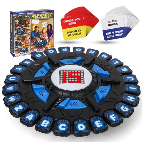 Learning Word Games for Kids and Adults,Family Board Game with Display Timer,Fast-Paced 24 Letters Pressing Games with 144 Card Categories,2-8 Players,15-20 Minute Play Time