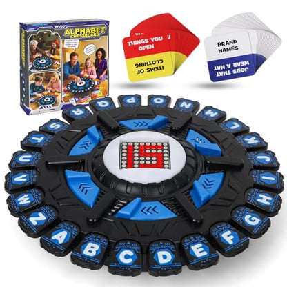 Learning Word Games for Kids and Adults,Family Board Game with Display Timer,Fast-Paced 24 Letters Pressing Games with 144 Card Categories,2-8 Players,15-20 Minute Play Time