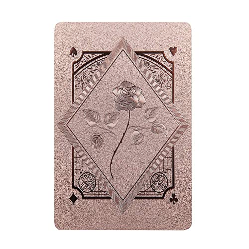 ACELION Waterproof Playing Cards, Plastic Playing Cards, Deck of Cards, Gift Poker Cards (Rose Gold) - color: Rose Gold
