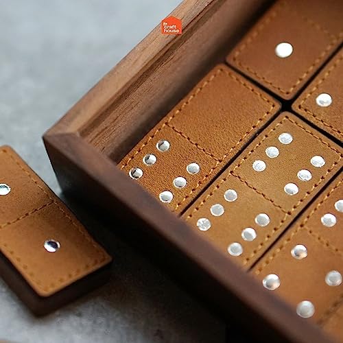 Dominoes Set for Adults 28 Tiles, Domino & Tile Games Set for Classic Board Games, Wooden Dominoes Double 6, Double Six Standard Dominoes Set, Light Brown - color: Light Brown