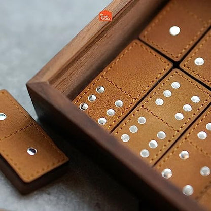 Dominoes Set for Adults 28 Tiles, Domino & Tile Games Set for Classic Board Games, Wooden Dominoes Double 6, Double Six Standard Dominoes Set, Light Brown - color: Light Brown