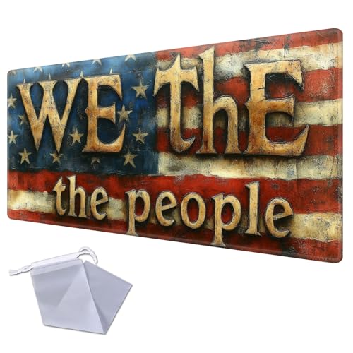 We The People TCG Playmat for TCG Playmat - USA 250th Anniversary Commemorative Edition, 1776-2026 Patriotic Card Game Mat, Anti-Slip Desk Pad Large Gaming Playmat Compatible with MTG - color: We the People, size: 35" x 20" Regular