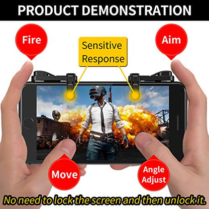 【2 Pair】 Z108 Mobile Gaming Controller Compatible with PUBG Mobile/Fortnitee Mobile/Call of Duty Mobile, Sensitive Shoot and Aim Trigger L1R1 Compatible with Android & iPhone - color: 2 Pair