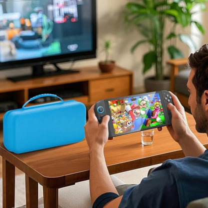 daydayup Switch Carrying Case Compatible with Nintendo Switch 2, with 24 Games Cartridges Protective Hard Shell Travel Carrying Pouch DS Case of Blue - color: Blue, size: 2025-Inch