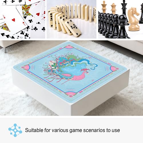 KUNTE Mahjong Mat, Light Blue, 32"x32" | Non-Slip, Quiet, Waterproof, Foldable, For American Mahjong - color: Light Blue