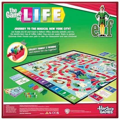 Hasbro Gaming The Game of Life Elf Board Game | Officially Licensed Elf Games for Kids, Teens & Adults | 2-4 Players | 30 Mins. | Family Ages 8+