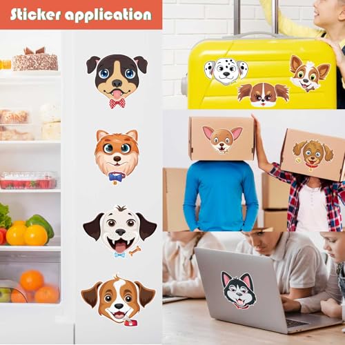 Make a Face Stickers, Make Your Own Dog Stickers for Kids, Animal Sticker | 24 Sheets Dogs Sticker for Birthday Gift Party Favors Supplies Teacher Art Craft, Games School Activity Reward - style: Dog