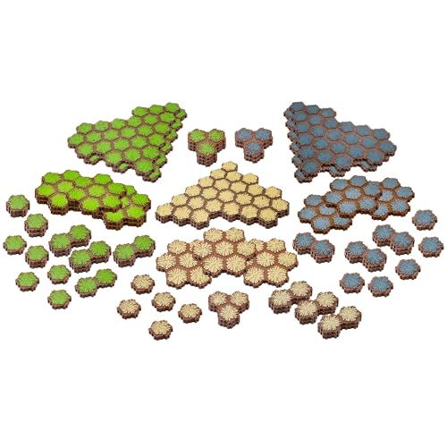 Renegade Game Studios Heroscape Terrain Expansion - 63 Hex Tiles | Lands of Valhalla Customizable Board Game Set, Sand and Rock Hexes, Compatible with All Master Sets, Ages 14+