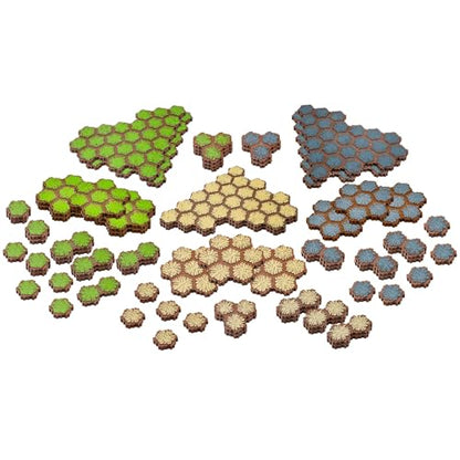 Renegade Game Studios Heroscape Terrain Expansion - 63 Hex Tiles | Lands of Valhalla Customizable Board Game Set, Sand and Rock Hexes, Compatible with All Master Sets, Ages 14+