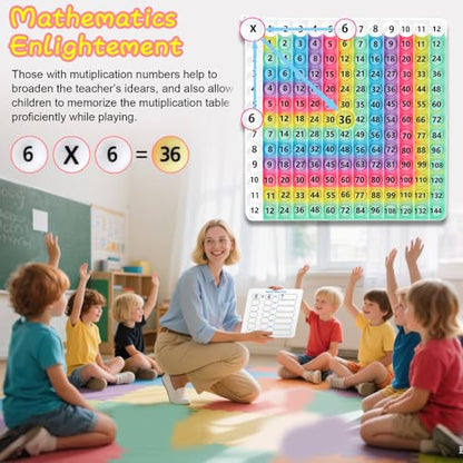 Yadishen 12x12 Rainbow Multiplication Table Game - Children's Math Education Multiplication Flashcards, Popular Learning Tool for Early Education and Enlightenment - size: 20cm Right Angle Macaron