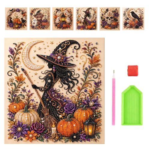 AIIONP Halloween Ghost Pearl Art DIY Kit, 2026 Upgraded Seasonal Bead Wall Display Craft Set, Portable Fall Home Decor Handcraft Kit for Starters (#E) - color: #E