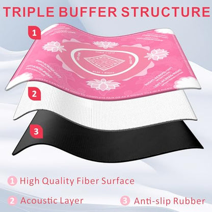 Mahjong Mat for Table,31.5 * 31.5in 3mm，Non-Slip, Silent. | Mahjong Mat with Rules with Storage Bag， Reduction Gaming Mat for Mahjong, Poker, Board Games, Dominoes(Pink) - color: Pink