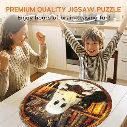 1000 Piece Puzzles for Adults, Halloween Ghosts Puzzle for Adults | 26.6 * 26.6 in Flat Puzzles with 3D Visual Effect When Completed, Adult Puzzle Games - color: Halloween Ghosts