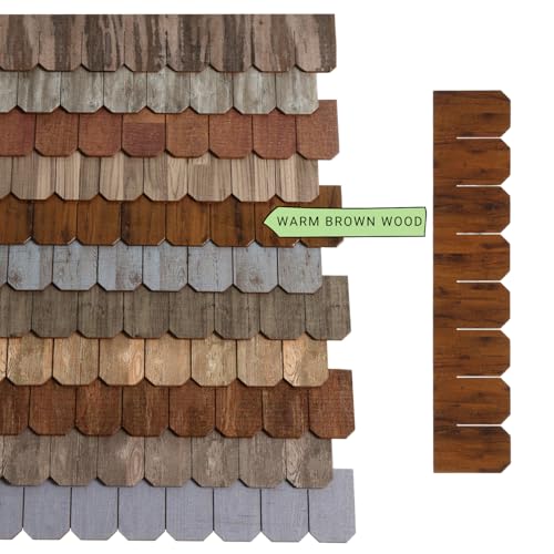 Miniature Roof Shingle Strips for 1:12 Scale Dollhouse Roofing | Set of 25 Strips, REDUCIO! - color: Warm Brown Wood