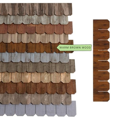 Miniature Roof Shingle Strips for 1:12 Scale Dollhouse Roofing | Set of 25 Strips, REDUCIO! - color: Warm Brown Wood