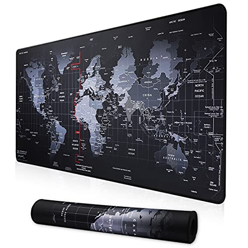 XXL Professional Large Mouse Pad & Computer Game Mouse Mat (35.4x15.7x0.1IN, Map) (90 * 40 Map) - color: Map, size: 35.4L x 15.7W inches