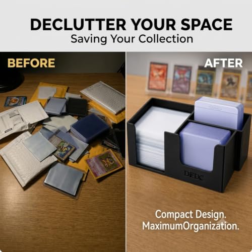 DEDC 3-Slot Toploader Dispenser and Card Caddy with Penny Sleeve Holder | Compact 3D-printed PLA organizer with quick-access slots for semi-rigid holders, grading prep, live breaks and order packing. - size: 3slot