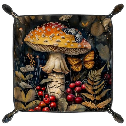 Mushroom Berries Butterfly Dice Tray Dice Rolling Tray Folding Dice Holder for Dice Games, Like RPG, DND and Other Table Games - color: Multi 3