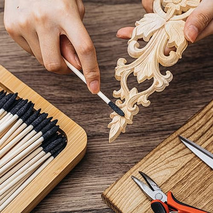 60 Pcs Sanding Sticks Double End Matchsticks Sanding Twigs Fine Detailing Polishing Sticks for Plastic Models Wood Hobby, 120/280 Grit, 5.4 x 0.3 Inch