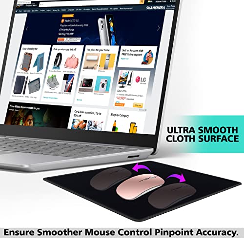 SaiTech IT 10-Pack Mouse Pads Bulk, Stitched Edges, Non-Slip Base | 2mm Cloth Surface, Waterproof, Anti-Slip Rubber Base, 8.66 x 7.1 in, Wired & Wireless Mouse Compatible - color: Black-10 Pack